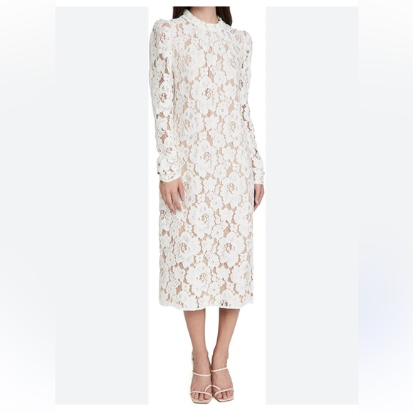 Wayf Emma Midi Lace Dress M - Picture 2 of 10